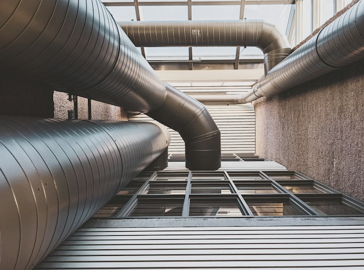 Commercial facility mechanical room and HVAC duct system in Lincoln NE