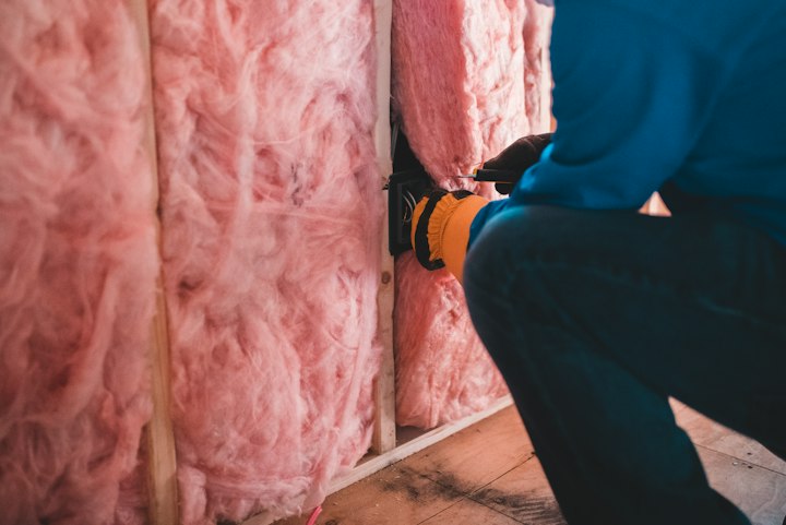 Thick reinforced vapor barrier encapsulation installed across crawl space dirt floor